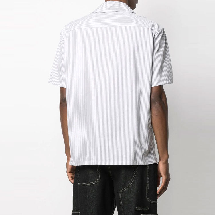 Off-White SS21 Casual Stripe Short Sleeve Shirt Version White OMGA163S21FAB0110510