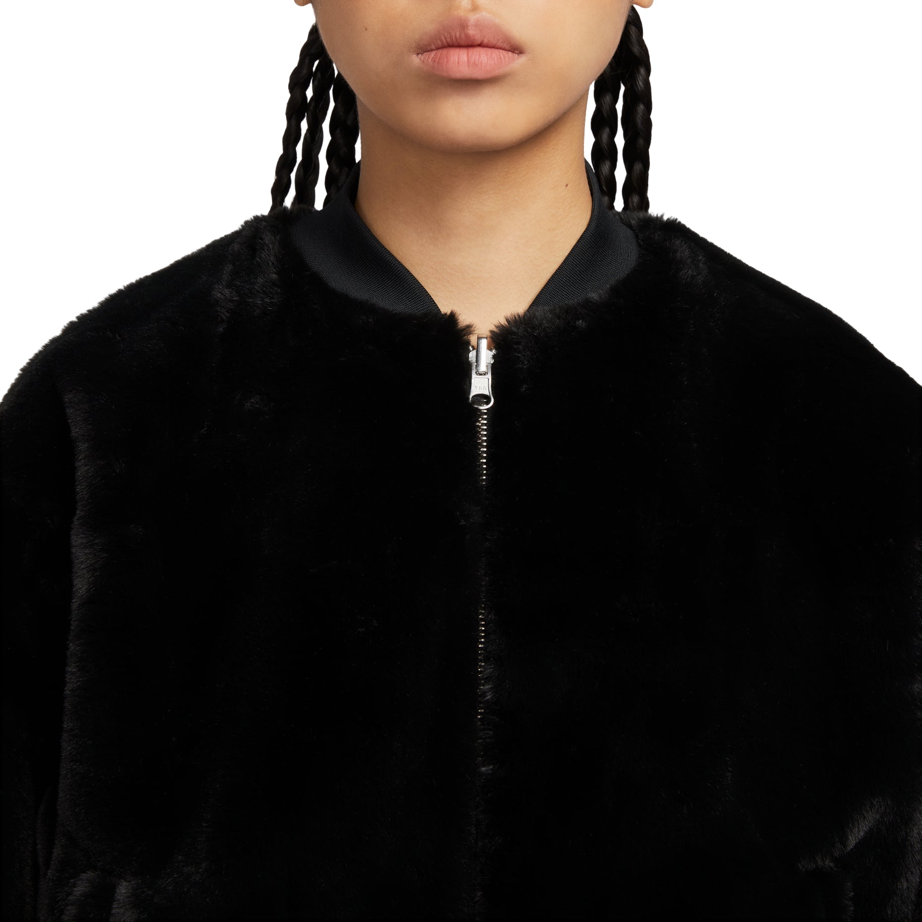 (WMNS) Nike Sportswear Reversible Faux Fur Bomber Jacket 'Black' FB8693-010