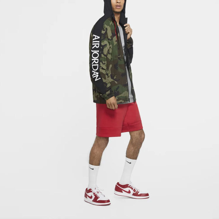 Air Jordan Jumpman Classics Camouflage Printing Hooded Jacket Green CU2030-222
