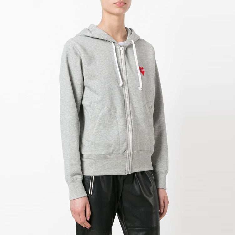 (WMNS) COMME des GARCONS PLAY Big Heart Zip Hooded Sweatshirt 'Grey' P1T167-1