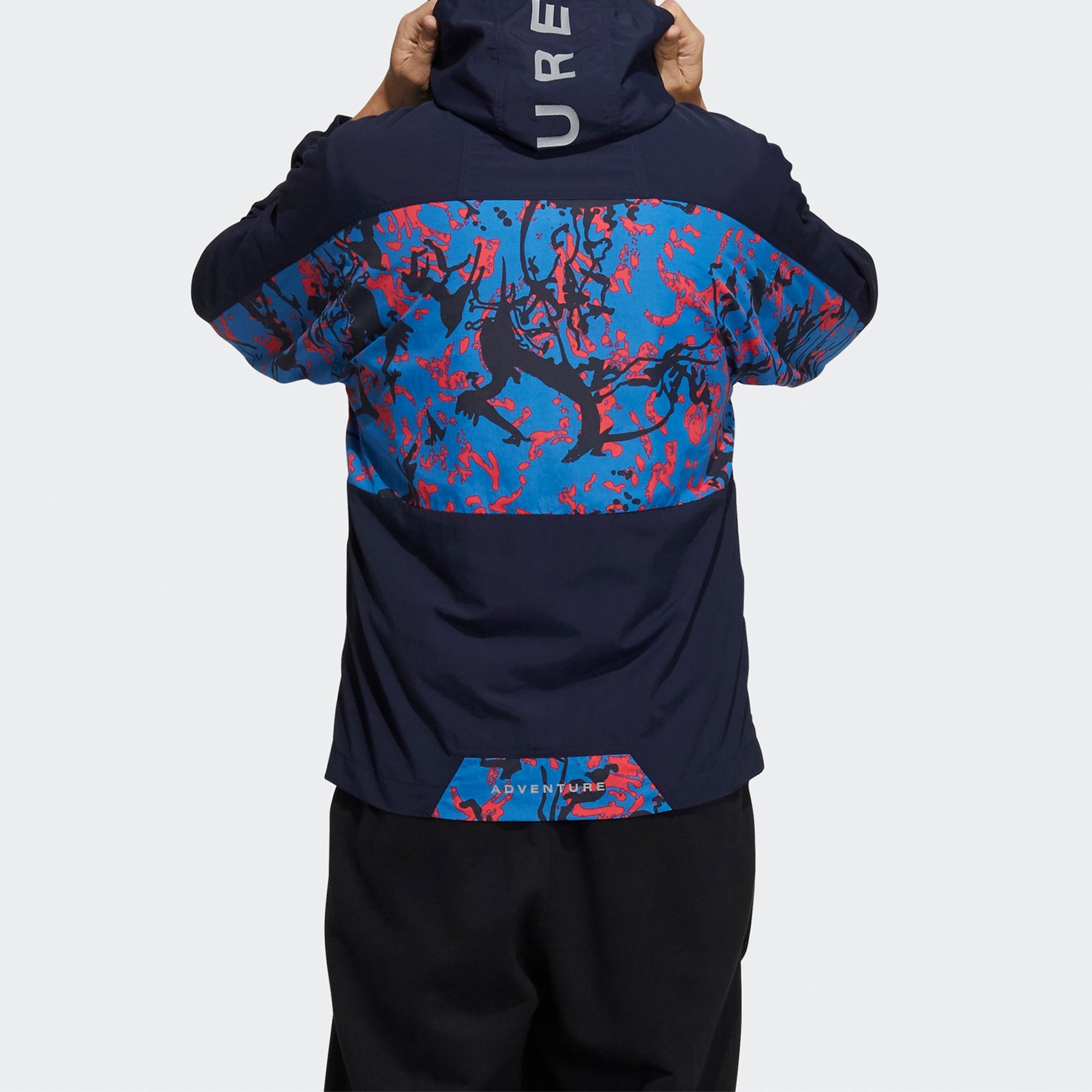 Men's adidas originals Adv Wb Printing Splicing Sports Jacket Legendary Ink Blue H46700