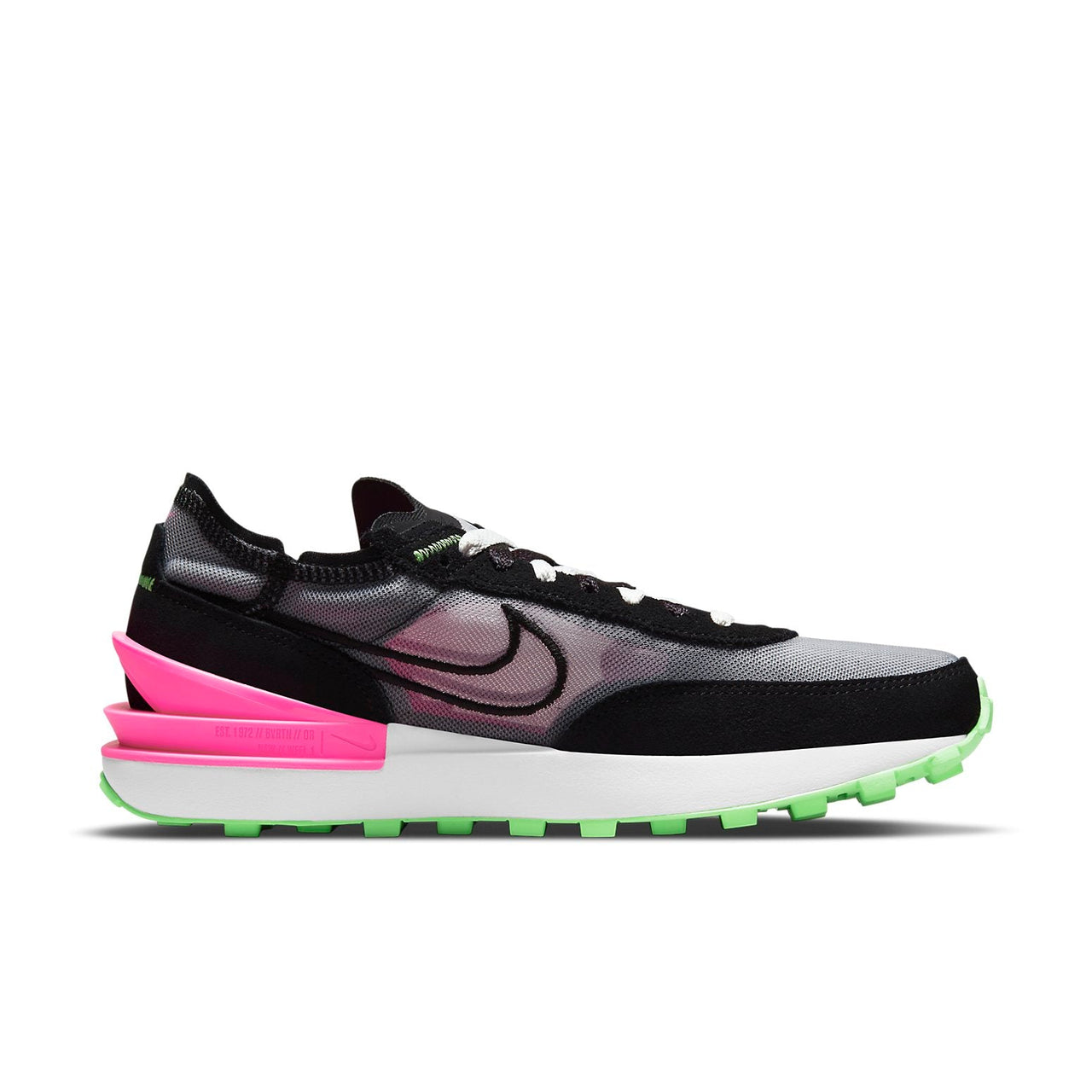 Nike Waffle One Low-top Running Shoes Black/Pink DM8143-100