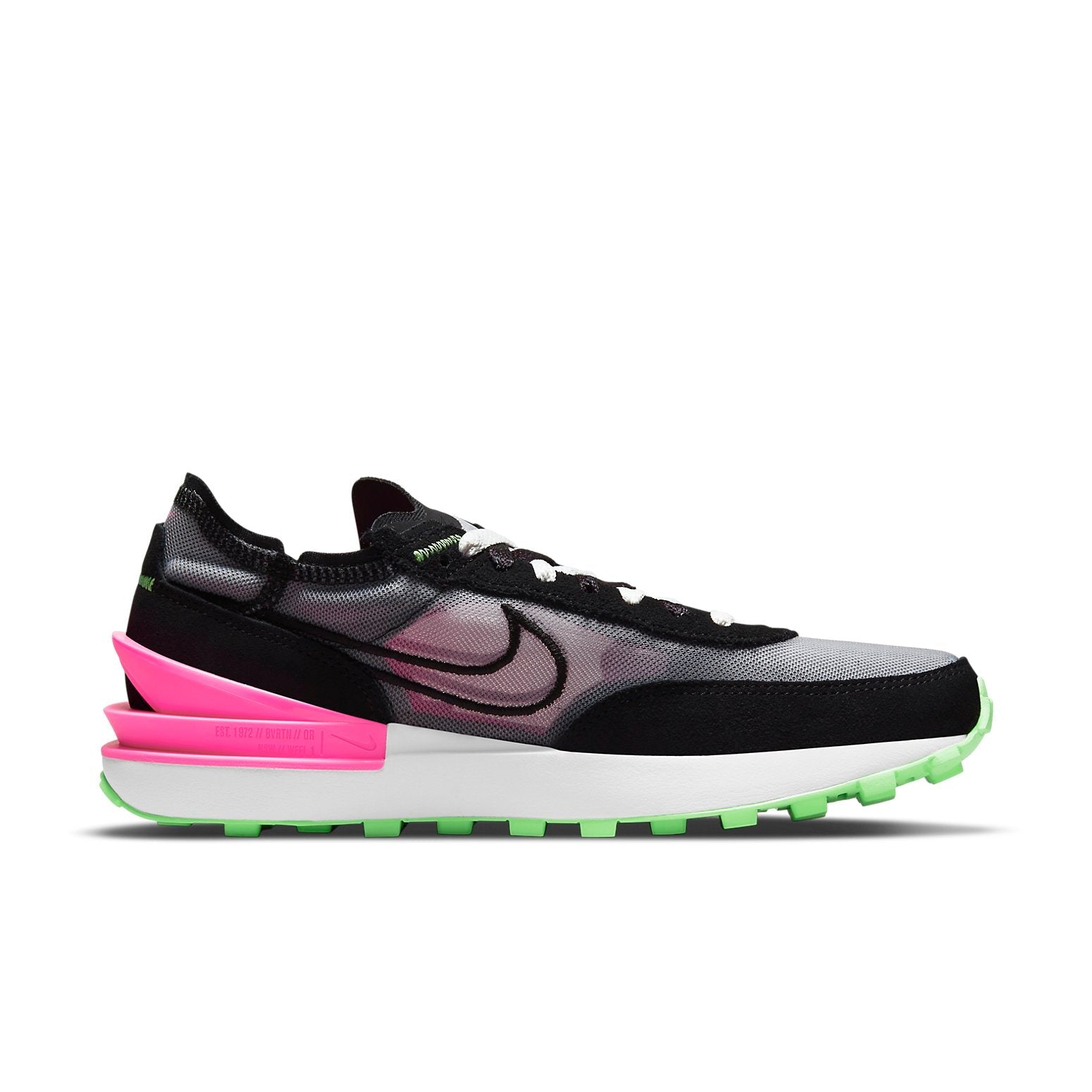 Nike Waffle One Low-top Running Shoes Black/Pink DM8143-100