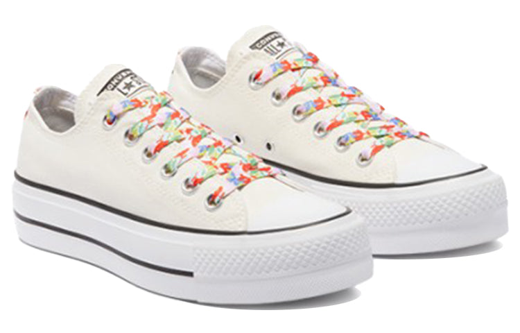 (WMNS) Converse Chuck Taylor All Star Platform Low 'Floral Print - Egret' 570920C