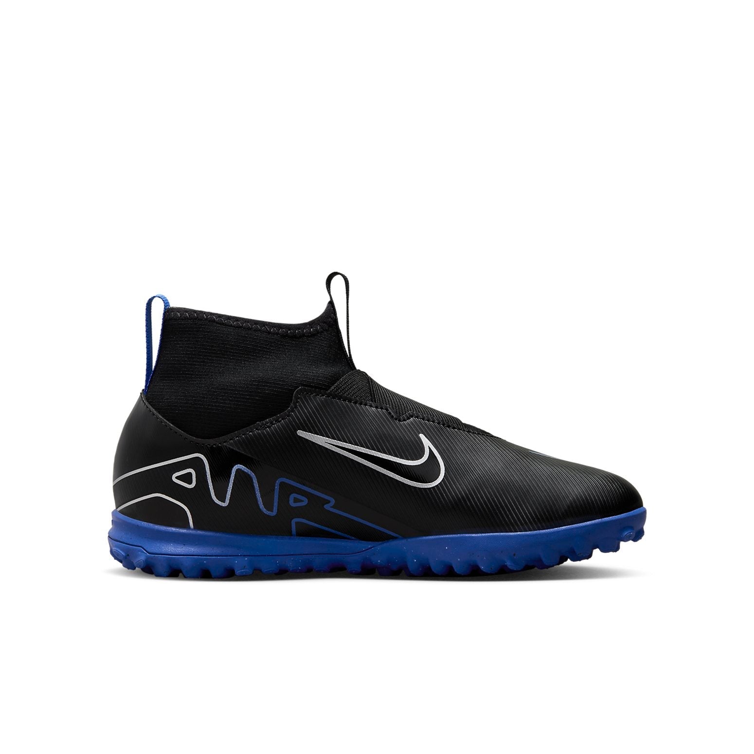 (GS) Nike Jr. Mercurial Superfly 9 Academy TF High 'Black Hyper Royal' DJ5616-040