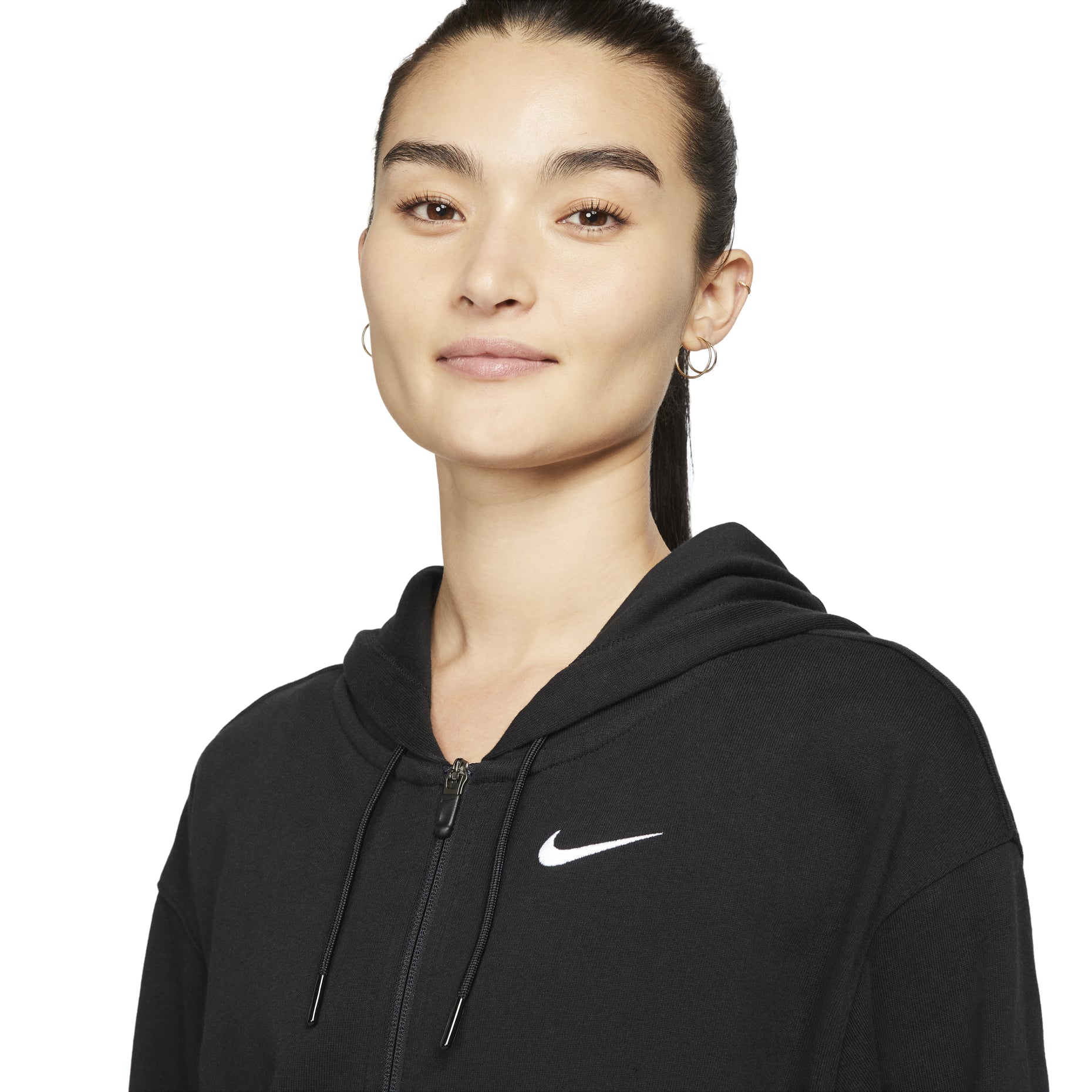 (WMNS) Nike Sportswear Oversized Full-Zip Hoodie Jacket 'Black' DM6416-010
