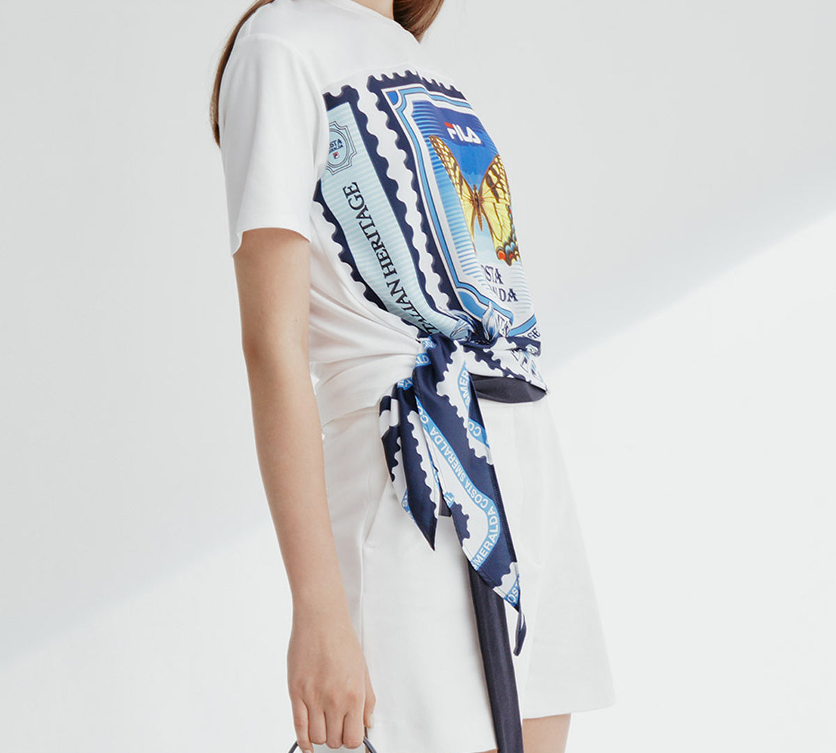 (WMNS) FILA Butterfly Short Sleeve White T-Shirt F11W028119F-WT