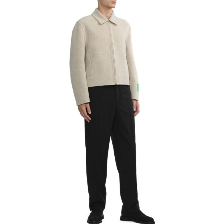 Off-White Logo-Tag Wool-Blend Jacket OMEA346F22FAB0016100