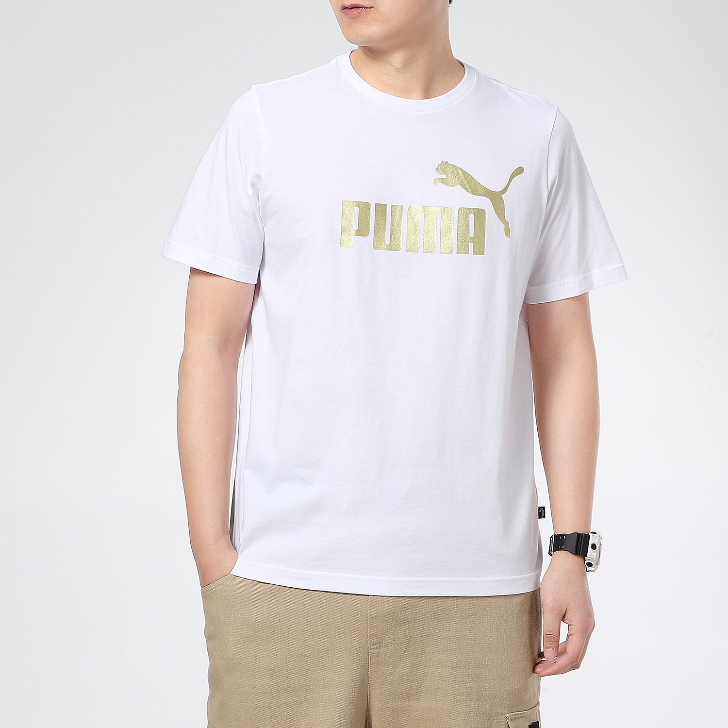 PUMA Printed Short Sleeve T-Shirt 'White' 845573-02