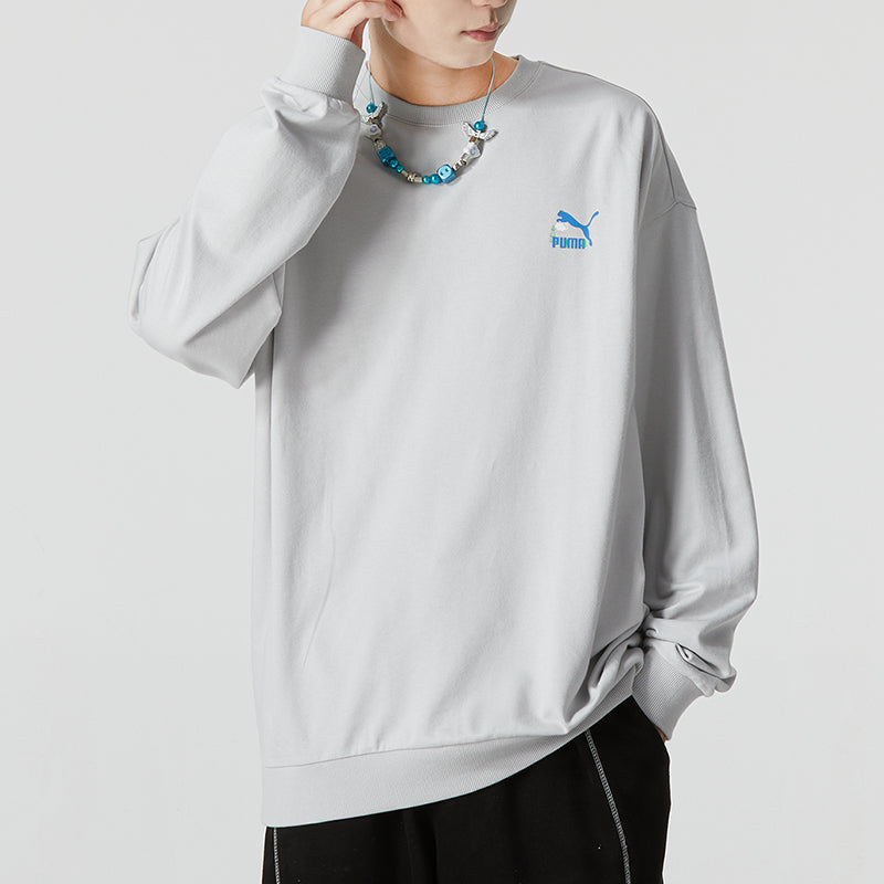 PUMA Logo Crew Neck Sweatshirt 'Grey' 538780-09