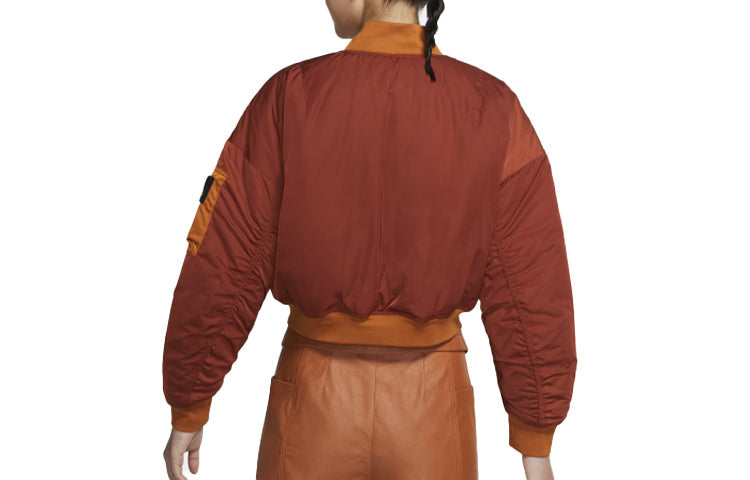 (WMNS) Air Jordan Flight Jacket 'Orange Brown' CW6449-832