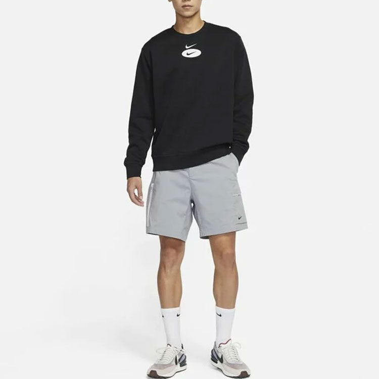 Men's Nike As Nsw Sl Bb Crew Casual Sports Fleece Lined Round Neck Long Sleeves Black DM5461-010