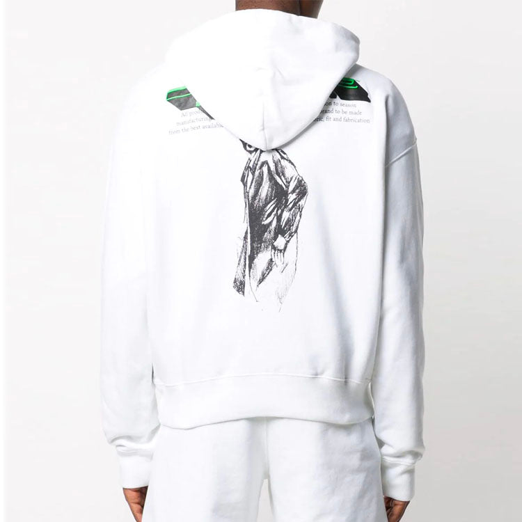 Off-White Logo Applique Hooded Sweater Men's White OMBB037F20FLE0080110