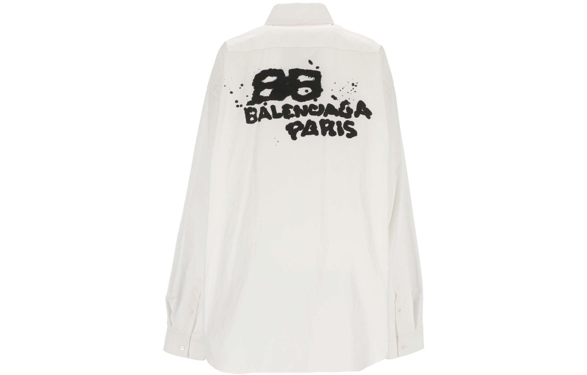 Balenciaga Hand-Drawn BB Long Sleeve Shirt Oversized 'White' 725722TYB189000