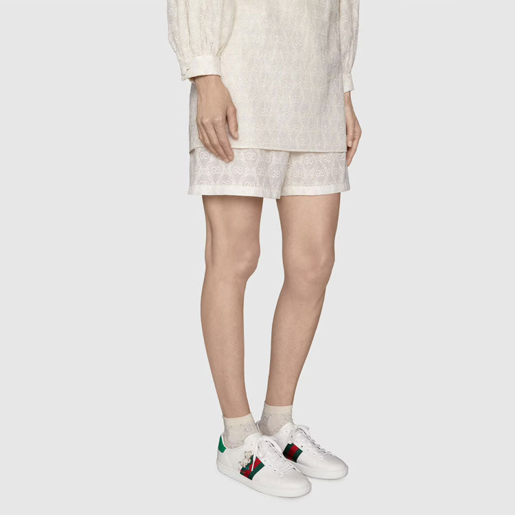 (WMNS) Gucci GG Lam Socks 'Ivory Light Grey' 631451-3GF79-9263