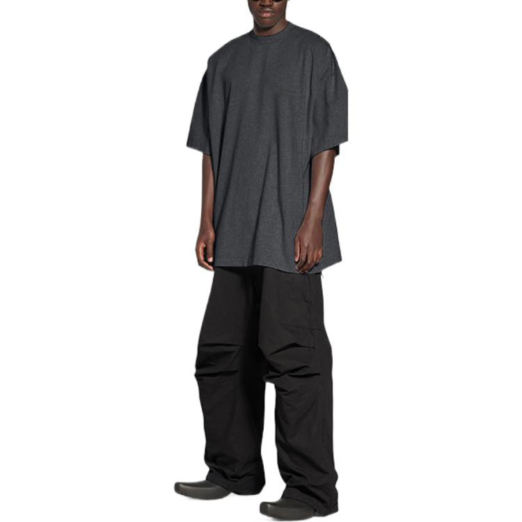 Balenciaga Strike 1917 Oversized T-shirt 'Washed Black' 694576TMVJ61055
