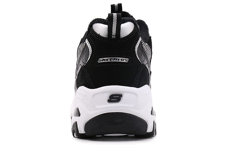 (WMNS) Skechers D Lites Low-Top Running Shoes Black/White 66666036-BKW
