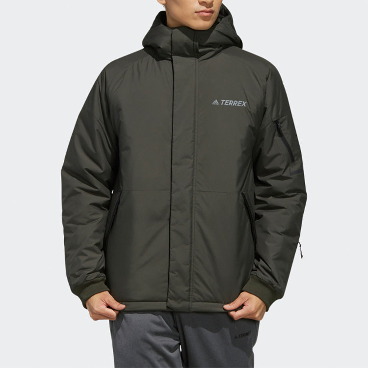adidas Xplr Ins Jacket Outdoor Sports waterproof Hooded Jacket Brown FJ9253