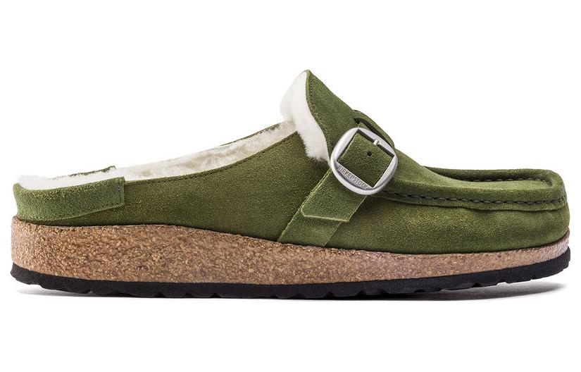 Birkenstock Buckley Shearling Suede Leather 'Mountain View Green' 1021101