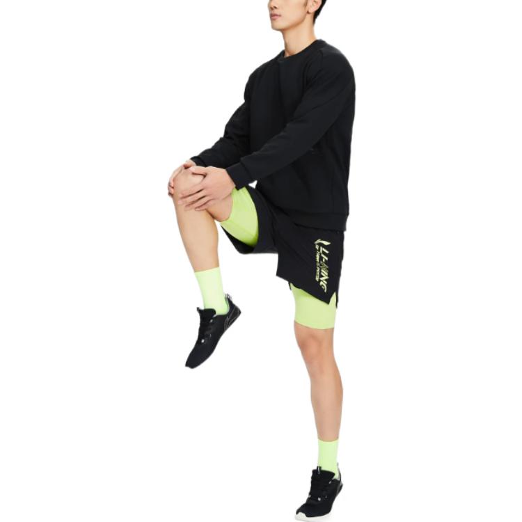 Li-Ning Gym Series 3D Solid Color Round Neck Pullover 'Black' AWDS007-1