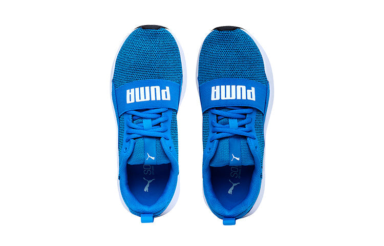 (GS) PUMA Wired Knit Low Top Running Shoes Blue/White 367381-05