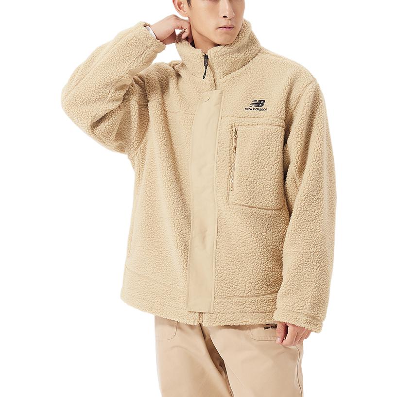 New Balance FW22 Logo Cotton Coat Asia Sizing 'Beige' AMJ23351-INC