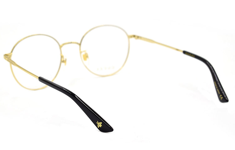 Gucci Metallic Series Business Version Optical Glasses Frame Circular Black Gold GG0862OA-001