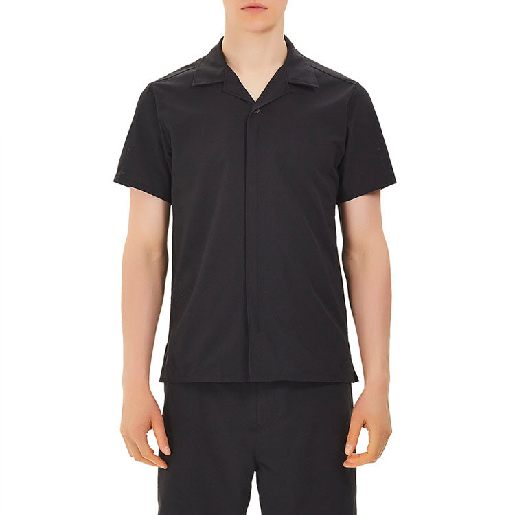 Men's Y-3 Solid Color Casual Short Sleeve Shirt Black FN5705