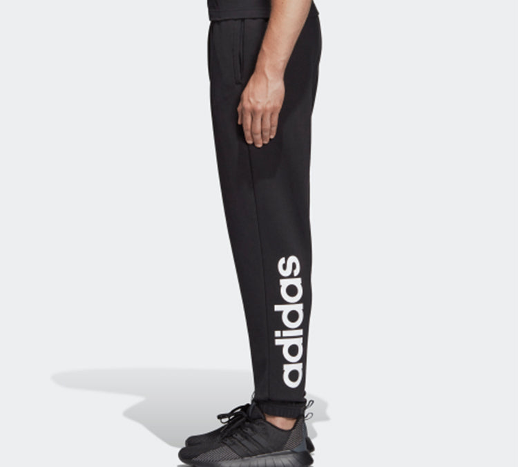 adidas neo Essentials Linear Tapered Logo Knit Long Pants Black DQ3081