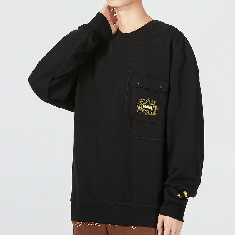 PUMA Das CC Graphic Crew Sweater 'Black' 539908-01