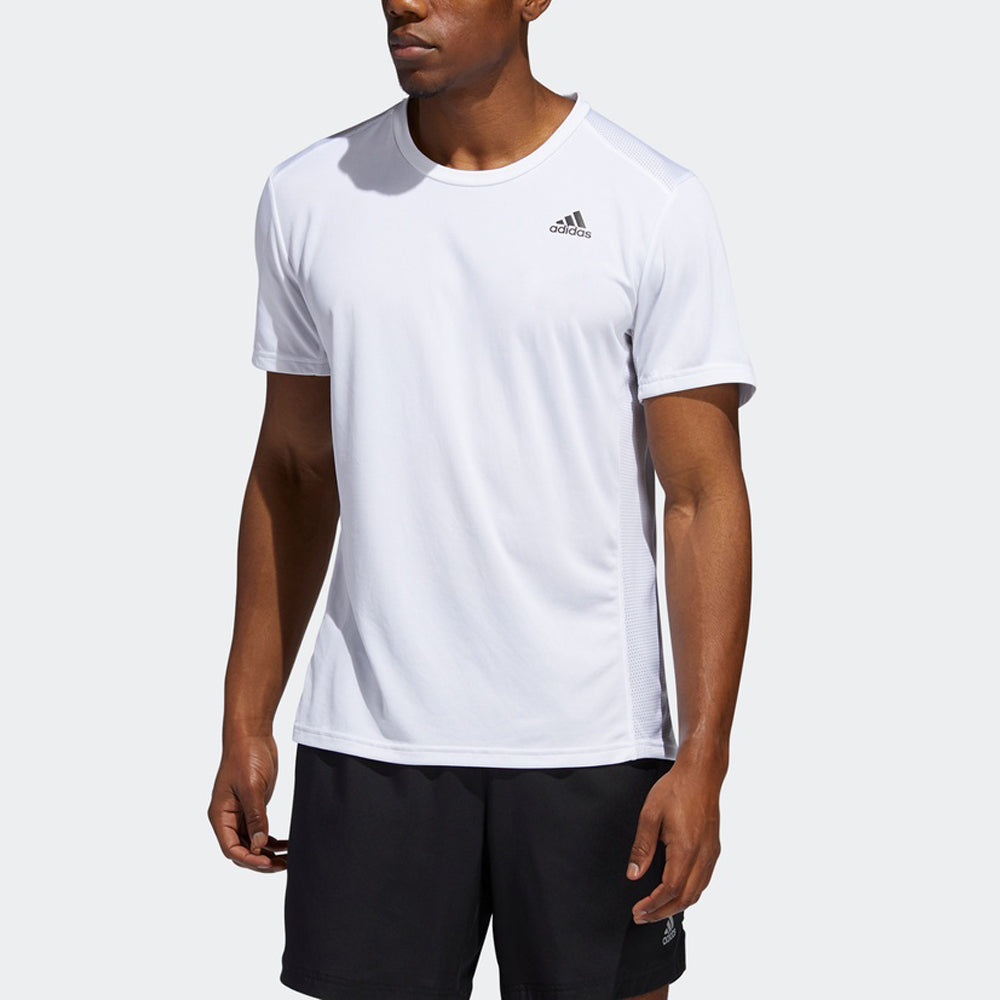 adidas Run It Tee M Logo Training Sports Short Sleeve White ED9292