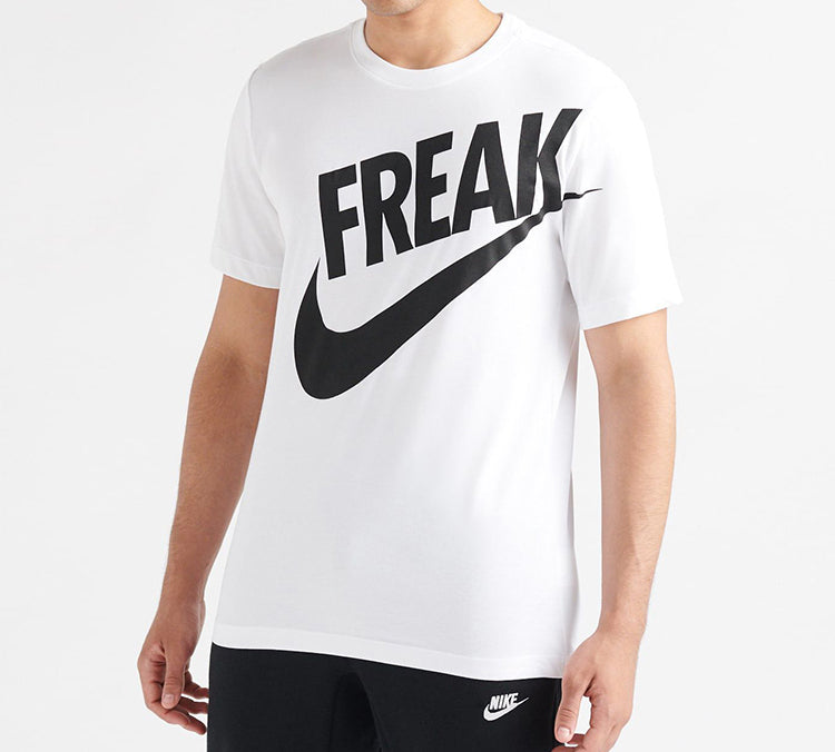 Nike Giannis Dri-Fit Freak Large Logo Round Neck T-Shirt 'White' BV8265-100
