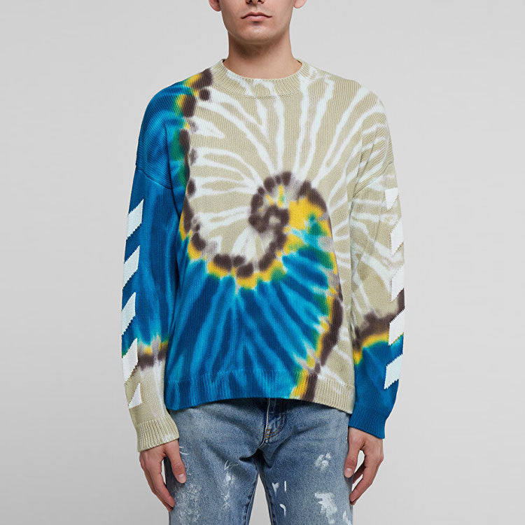 Off-White SS22 Tie Dye Pattern Long Sleeves Ordinary Version Multicolor OMHE114S22KNI0016101