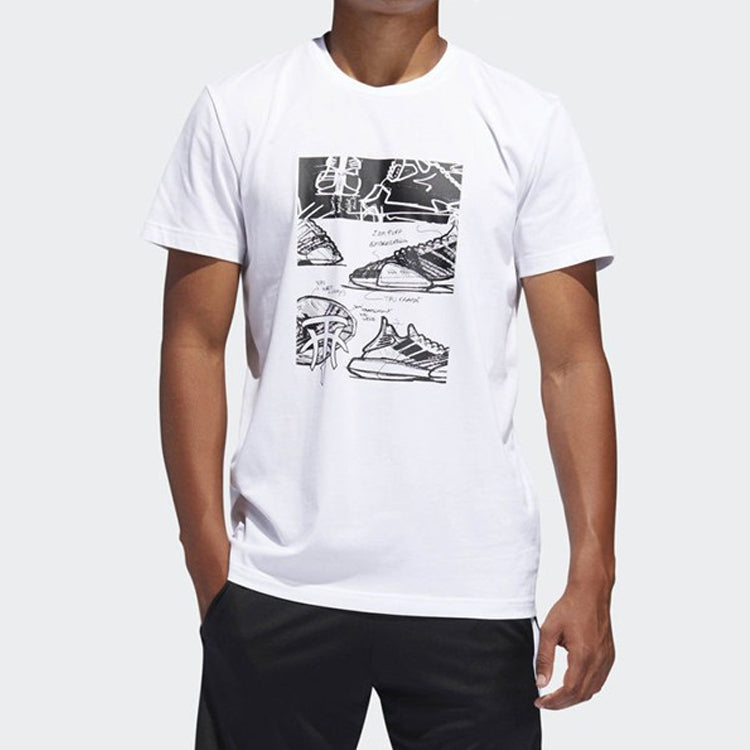 adidas Basketball Sports Round Neck Short Sleeve White DU6720