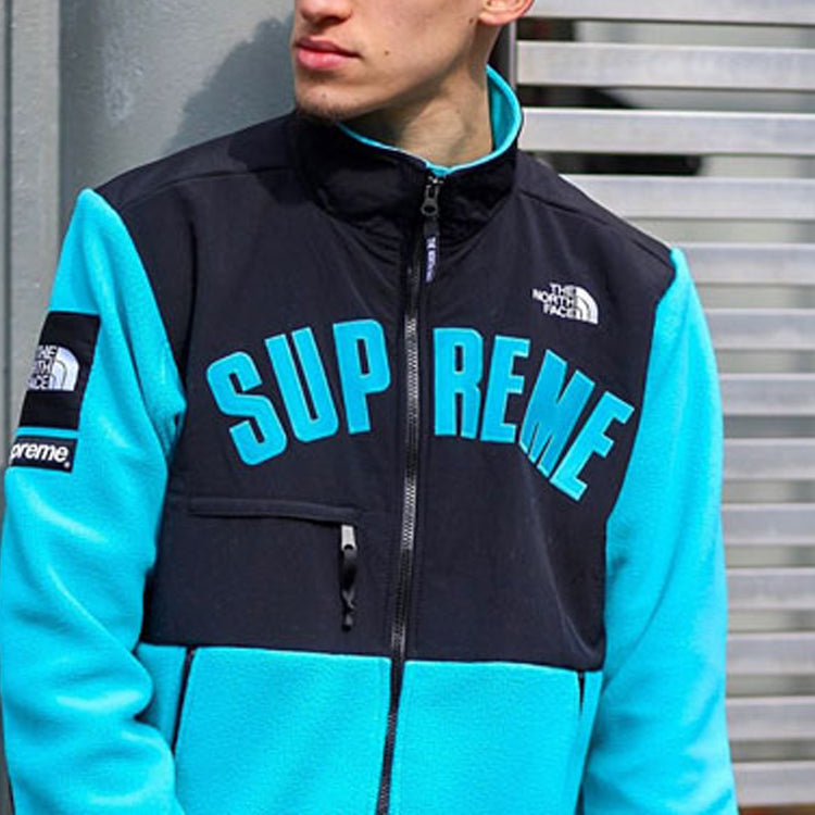 Supreme x The North Face Arc Logo Denali Fleece Jacket 'Black Blue' SUP-SS19-546