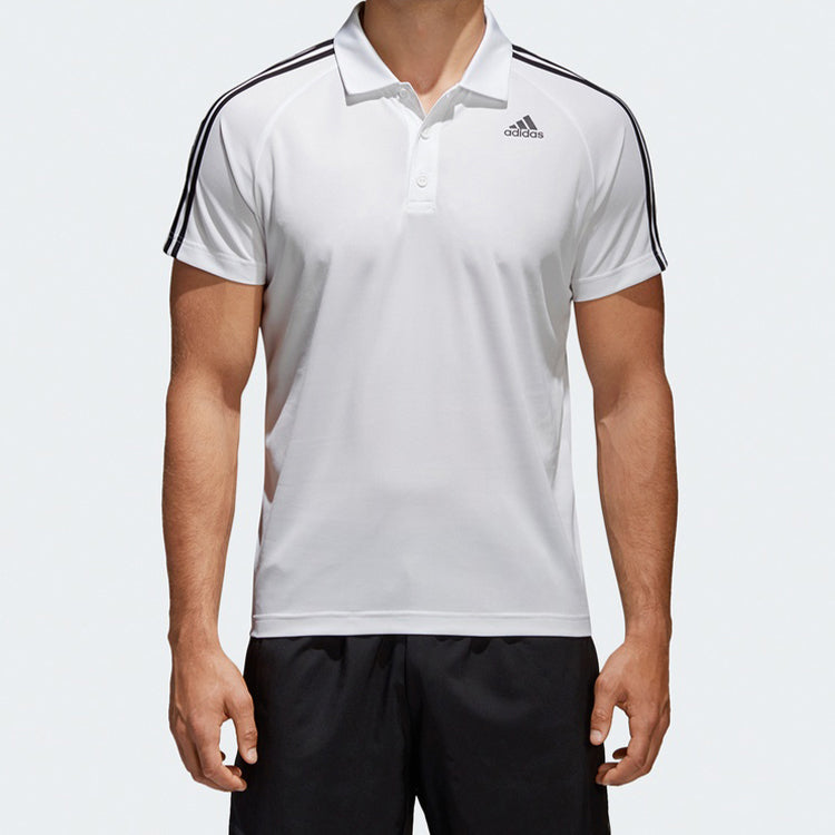 adidas Casual Sports Short Sleeve Polo Shirt White BK2602