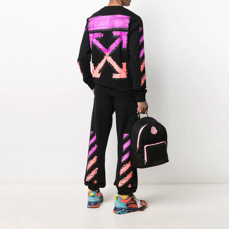 Off-White Men's SS21 Logo Sports Pants Black OMCH029R21FLE0011032