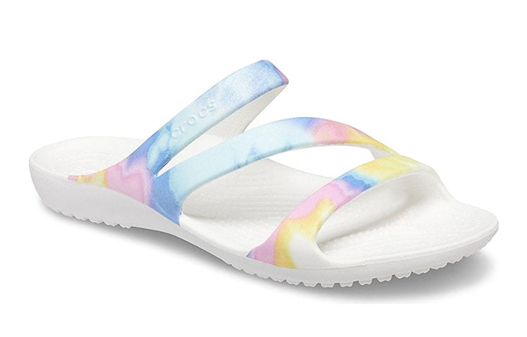 (WMNS) Crocs Swiftwater Crocs Casual Multi-Color Tie Dye Sandals 'White' 206894-928