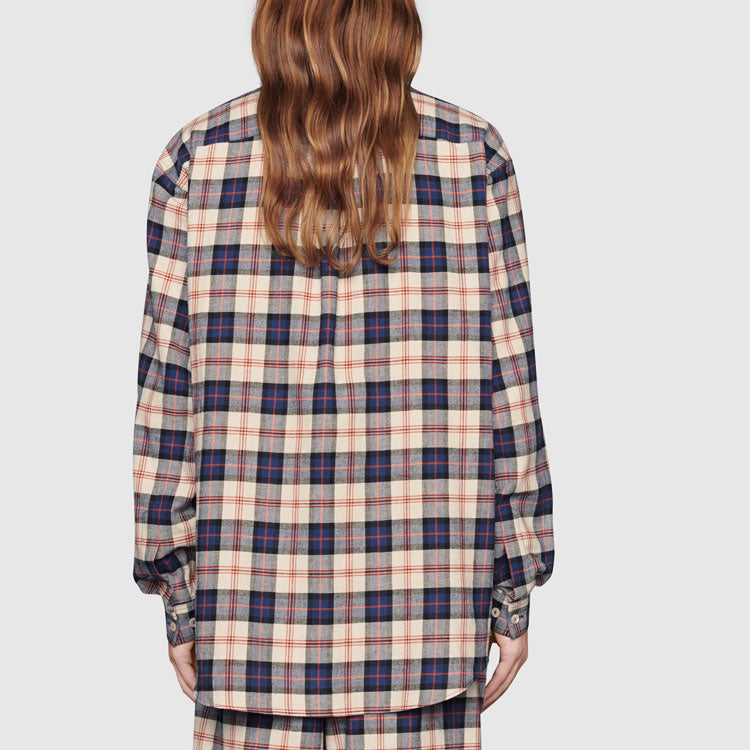 Gucci x Disney Crossover SS21 Donald Duck Plaid Long Sleeves Shirt Colorblock 649066-ZAGG4-9038
