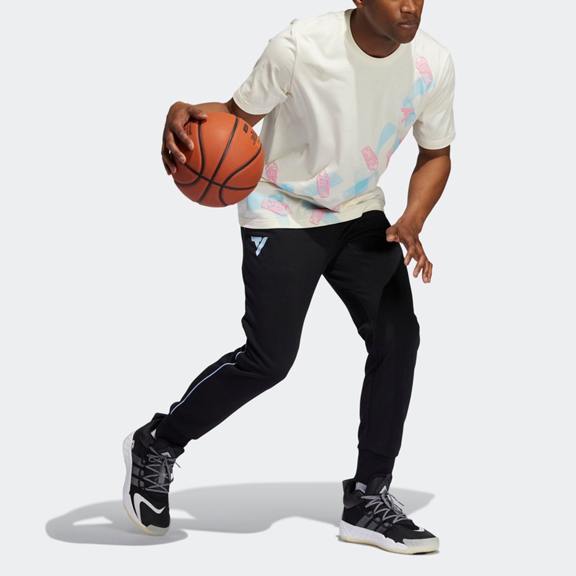 Men's adidas Trae Pant Basketball Training Bundle Feet Sports Pants/Trousers/Joggers Black HC2423