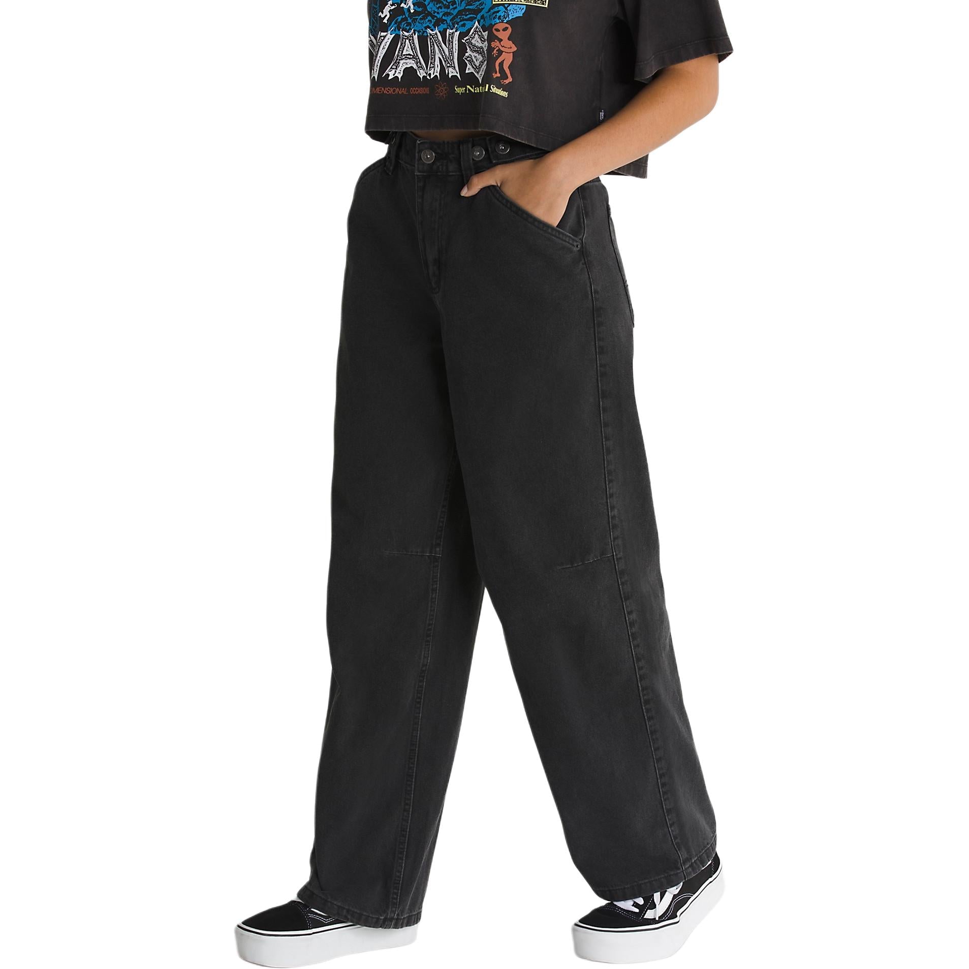 (WMNS) Vans Curbside Pants 'Black' VN000FVHBLK