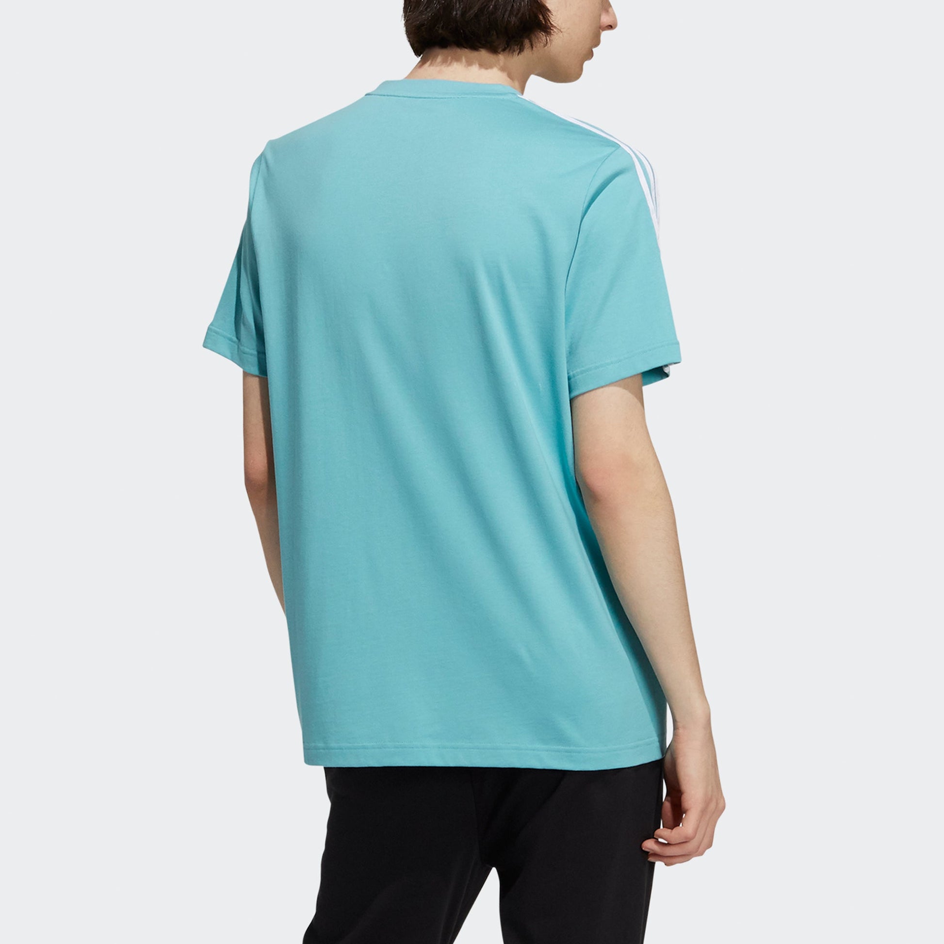 adidas neo M Ce 3s Tee Stripe Logo Sports Round Neck Short Sleeve Mint Green H14183