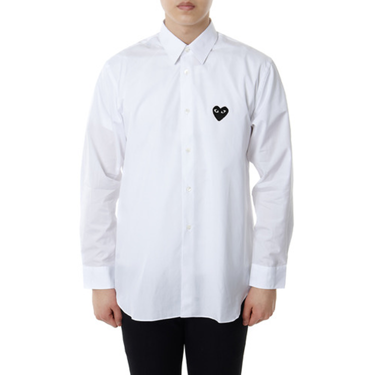 COMME des GARCONS PLAY Black Emblem Button Down 'White' AZ-B004-051-2