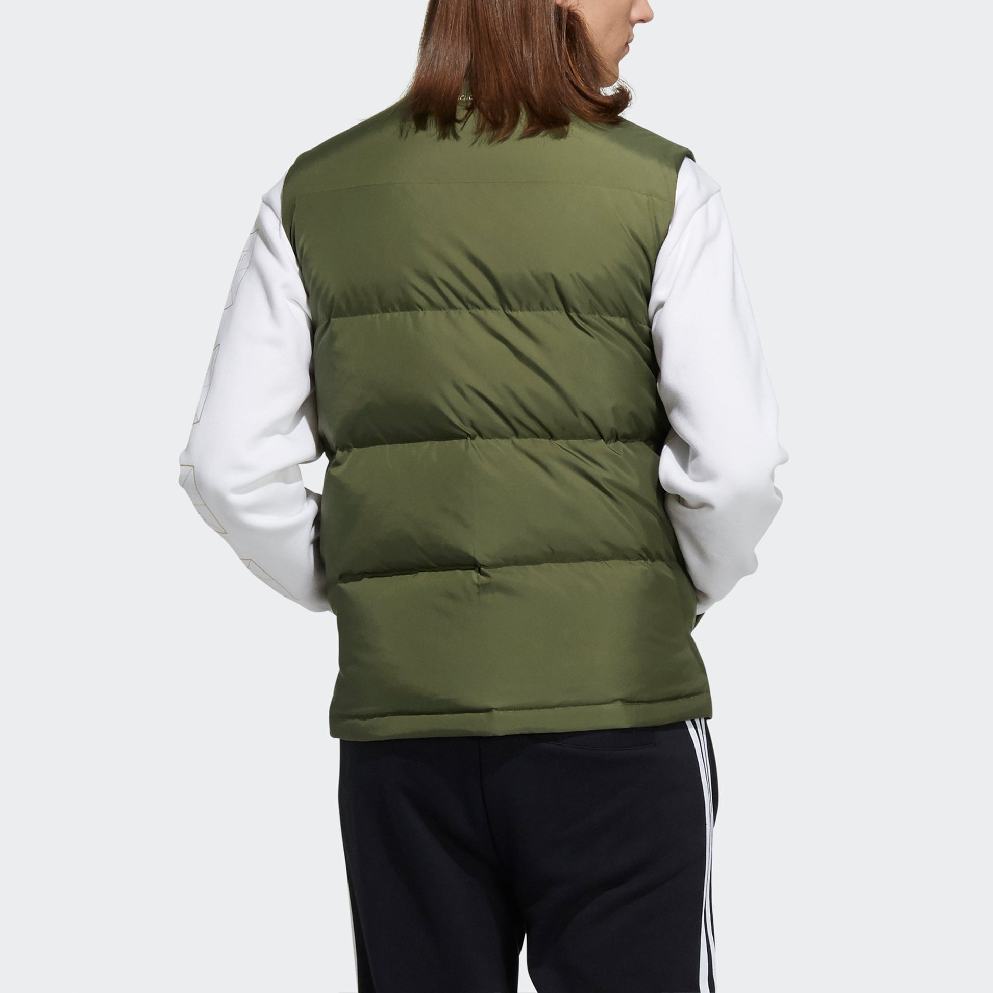 adidas Neo SW Down Vests 'Green White' H45278