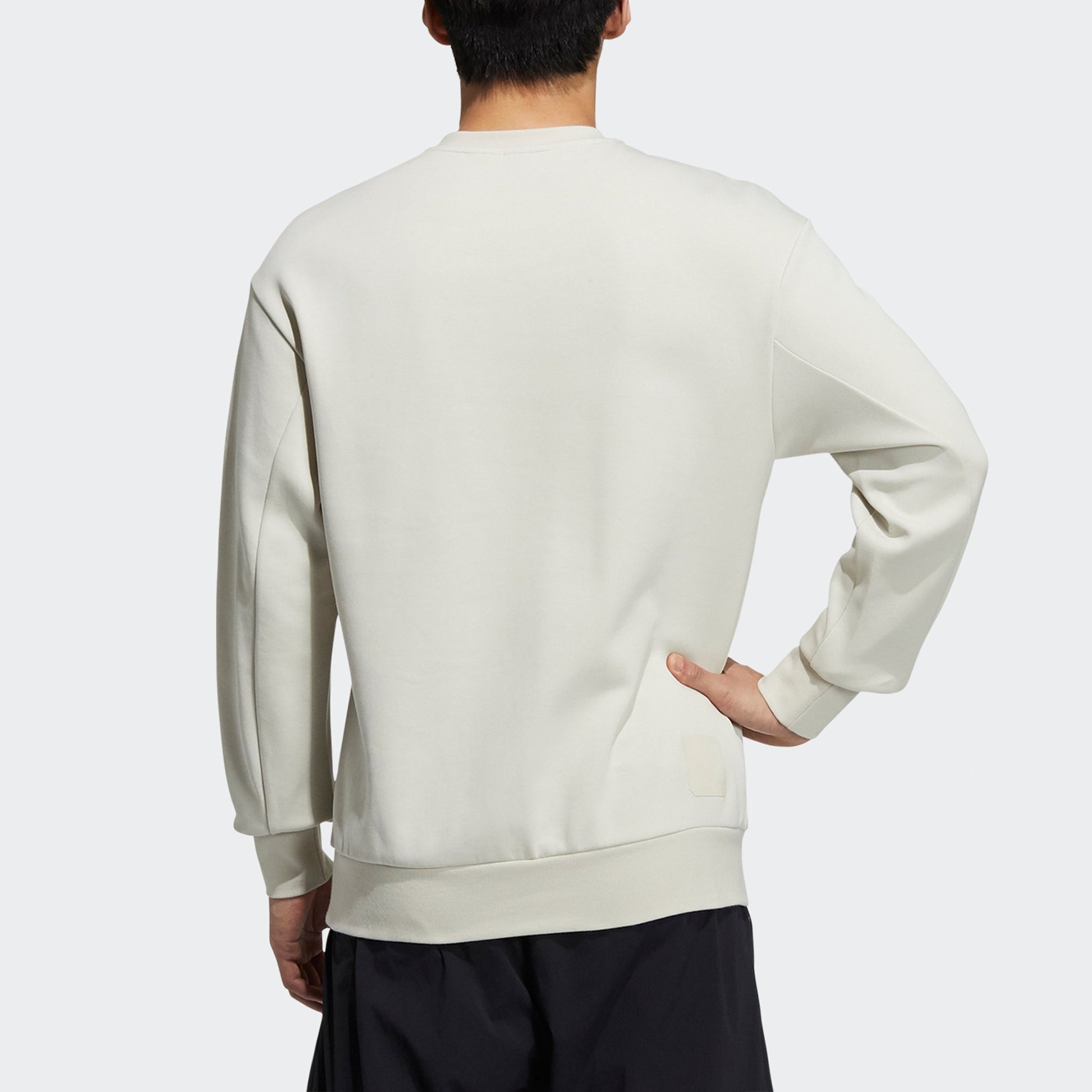 Men's adidas Wj Logo Swt Sports Round Neck Pullover Creamy White H39300