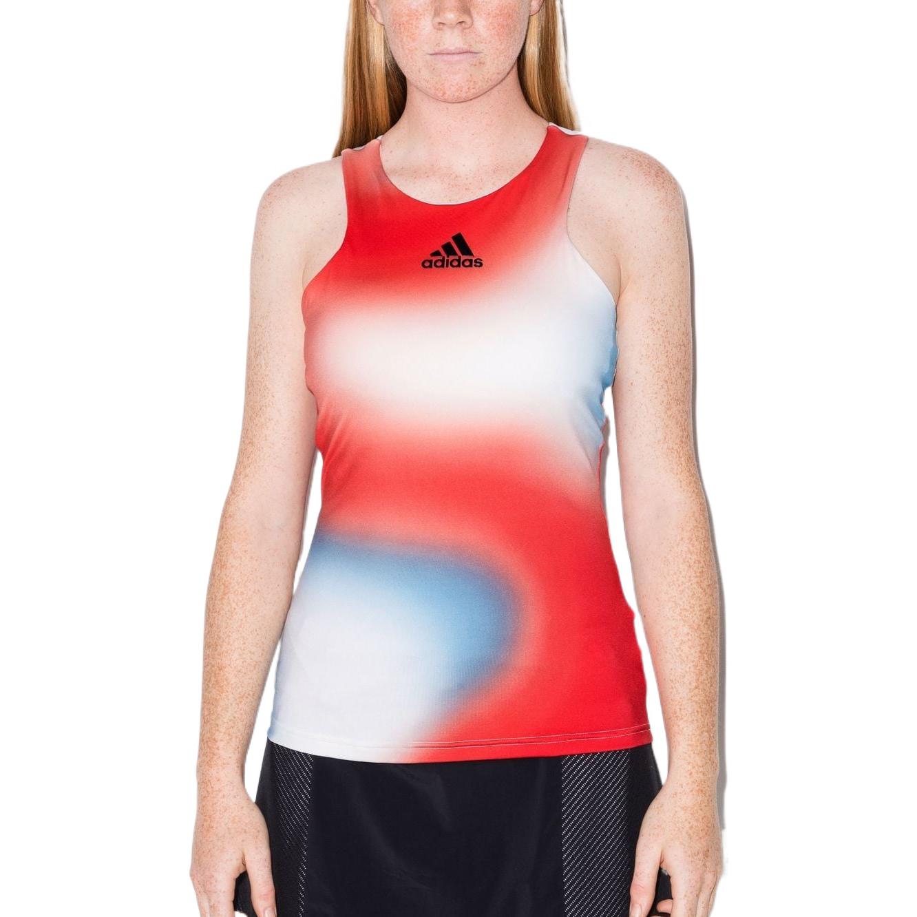 (WMNS) adidas Melbourne Tennis Printed Y-Tank Top Asia Sizing 'Red White Blue' HA7614