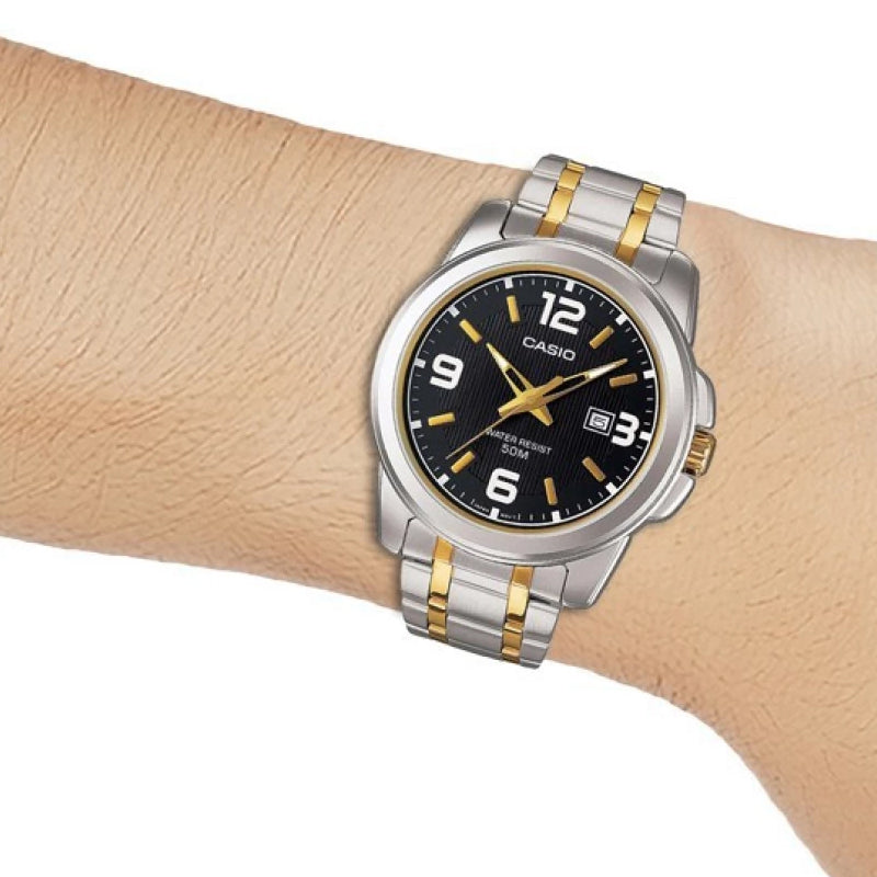 CASIO Quartz Gold/ Sports Unisex Mens Silver Analog MTP-1314SG-1AVDF
