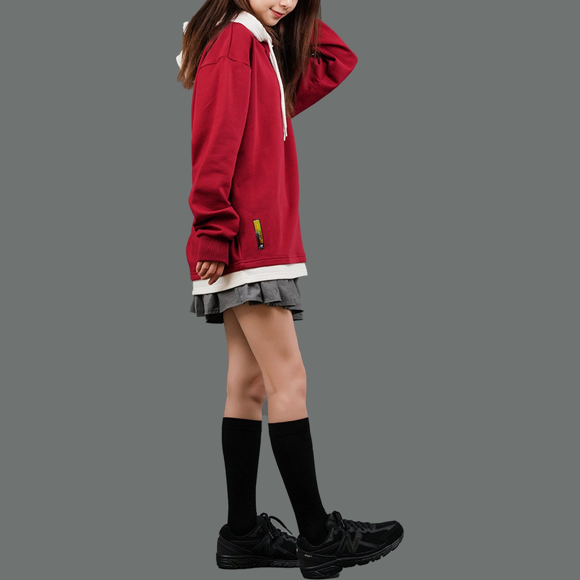 New Balance Splicing hooded Knit Pullover Casual Sports Couple Style Red NCA33031-BUR