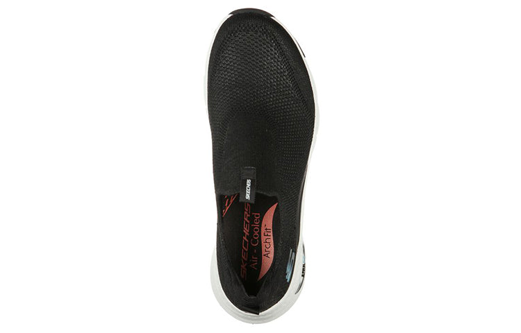 (WMNS) Skechers Arch Fit Low-Top Black/White 149415-BKW