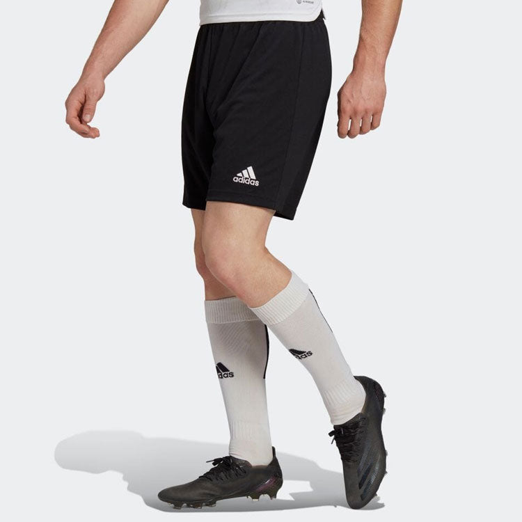 Men's adidas Solid Color Logo Printing Straight Casual Shorts Black H57504